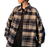 Vintage Oversized Plaid Button Up Shirt